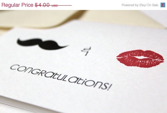 SALE Wedding Card. Congratulations- Bride and Groom - Newlyweds