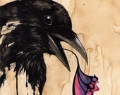 Original drawing - "Open" series, XIV (Crow)