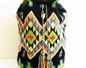 Woven Kilim Bag HUGE Drawstring Backpack