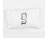 HIS sheep pillowcase. standard size. white cotton. screenprint.