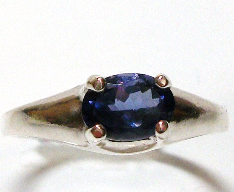 Blue Iolite ring, water sapphire ring, s7, genuine gemstone jewelry, gifts for her, fine jewelry "Blue Violin"