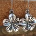 Titanium Earrings, Silver Flower Charms with Hypoallergenic Titanium Ear Wires
