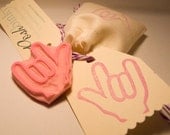 I Love You Hand Sign Rubber Stamp, Sign Language I Love You Stamp