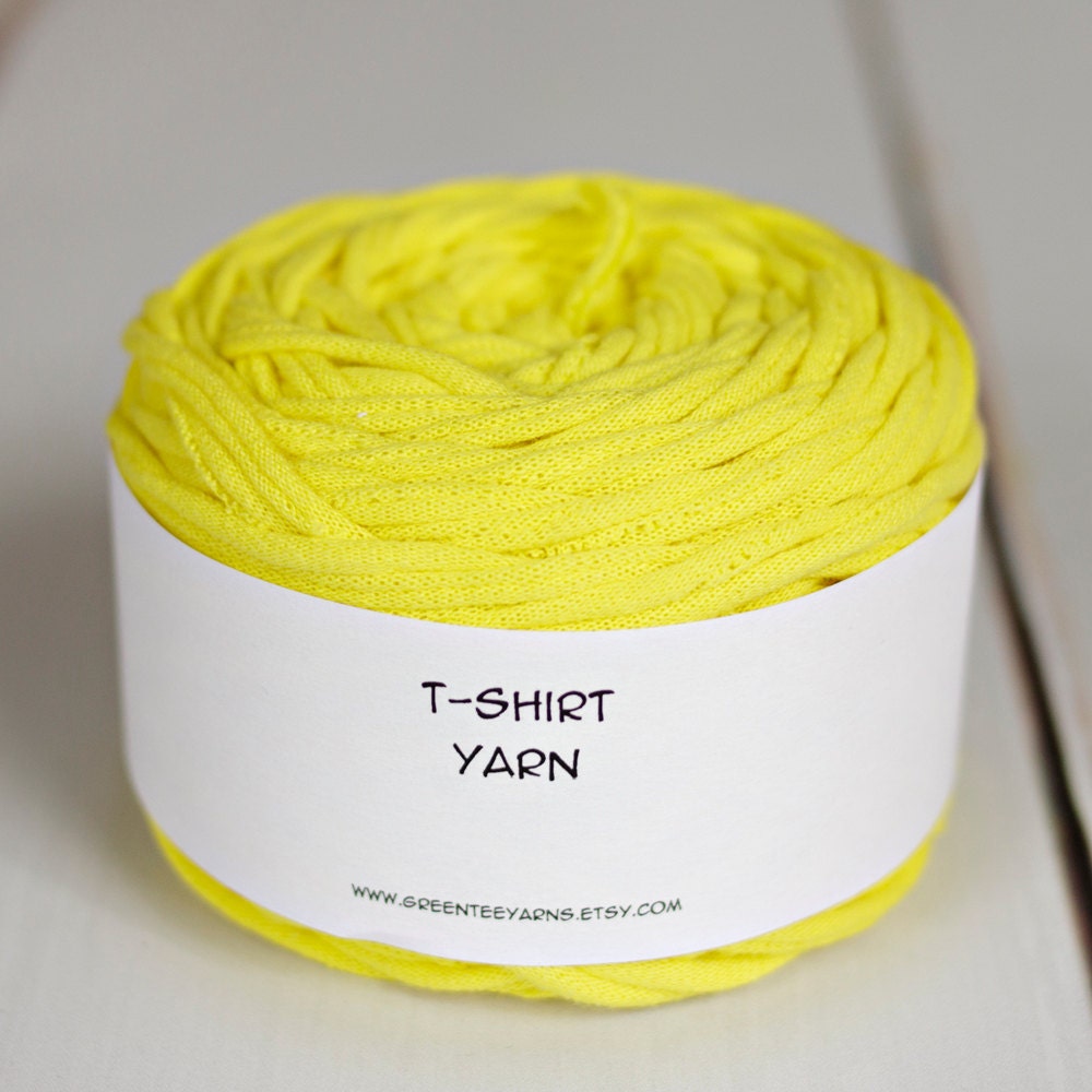 Cotton Tshirt Yarn, Bright Yellow, 49 yards, 7 wpi (335)