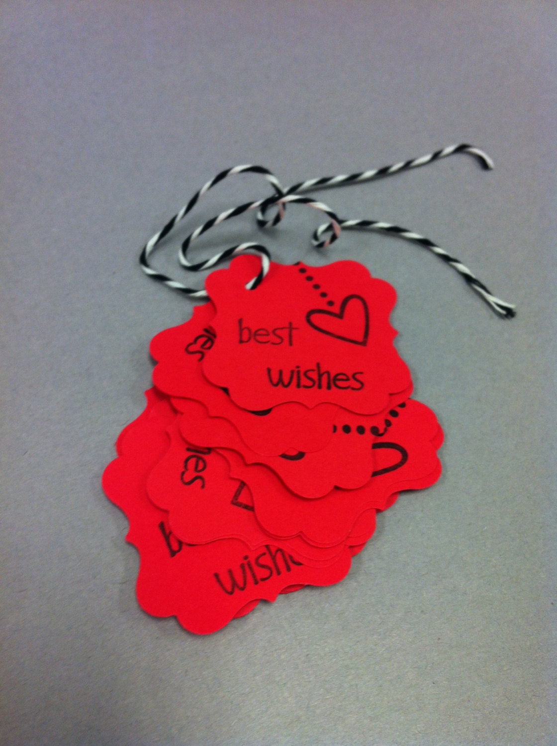 Bridal  - Tag - Best Wishes - Red & Black - Qty 20