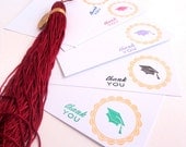 Notes  - Thank You - Graduation Flat Notes - Gold Set - Qty 5 - You Pick Color