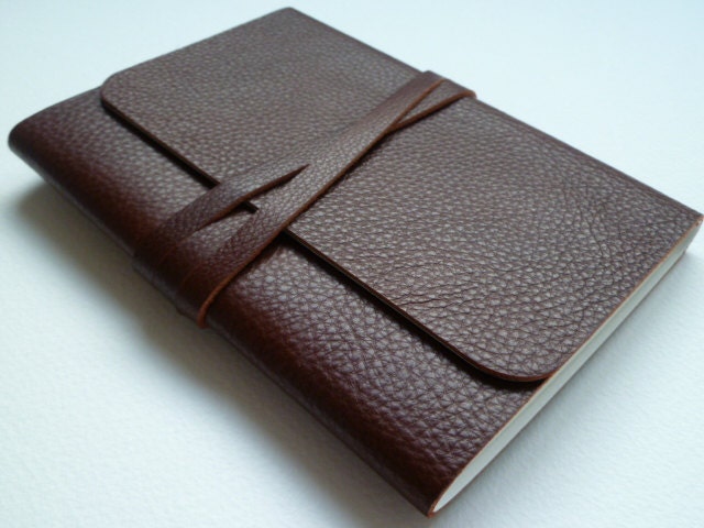 Leather Bound Artist Sketchbook Chestnut Brown With Grained Finish Handmade