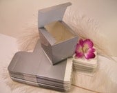 25 Gloss Silver Favor Tuck Top Boxes - 3 x 3 x 3 - Favor Gift Boxes - Black Tie Formal - DIY Wedding favors - Gift Wrap Idea