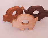 Baby Teething Toy - Organic Wood Pig Baby Teether