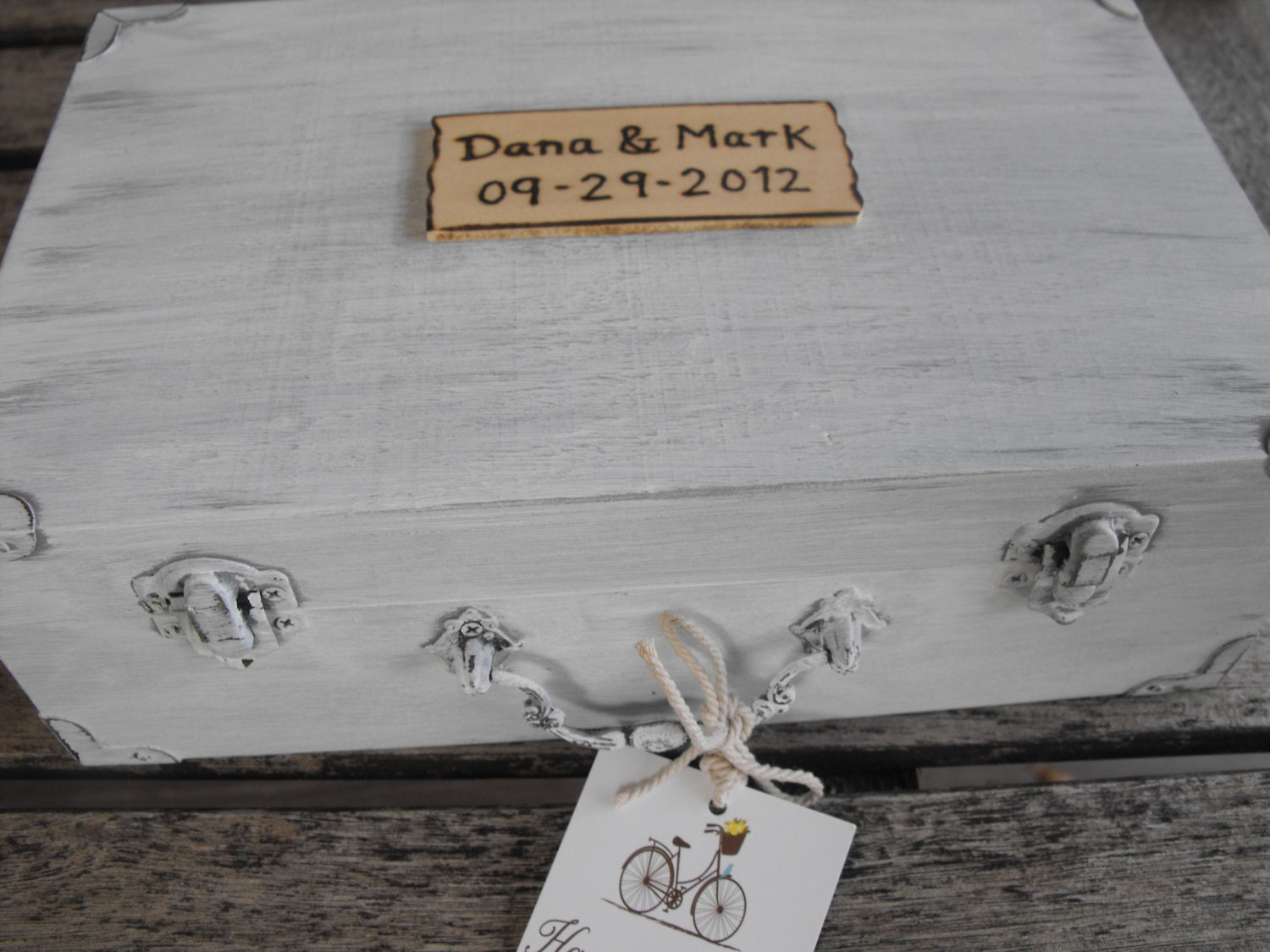Cottage Chic Vintage Distressed Custom  Unique Personalized Gift Keepsake Love Letter Box You Pick Your Colors