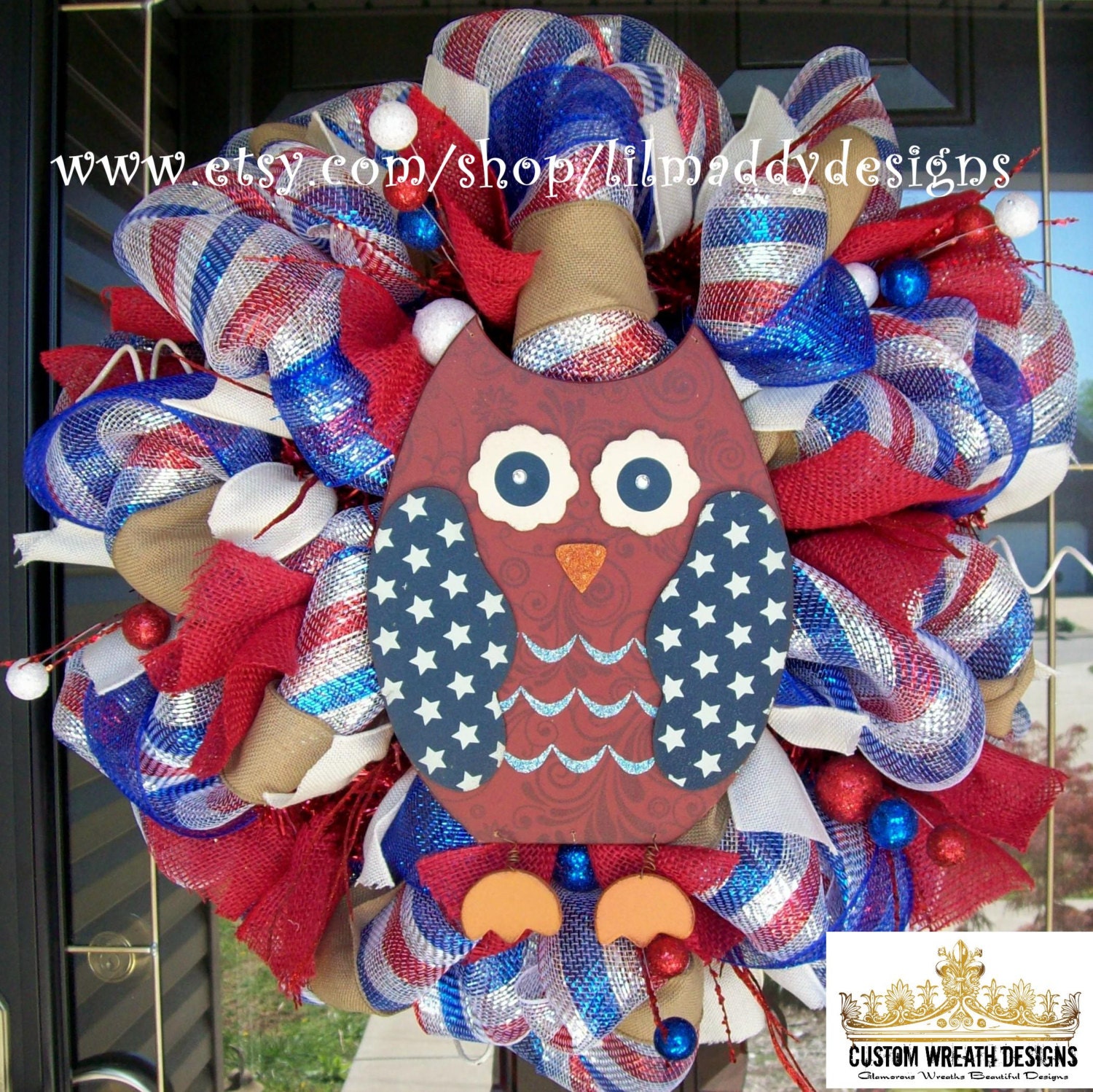 Patriotic Owl Wreath