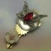 Red Butterfly Brooch, butterfly brooch, butterflies, pin, key, vintage jewelry, watch clock face, watch gear, steampunk butterfly