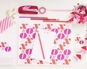Valentine's Day Desk Blotter Notepad & 6 Pencils
