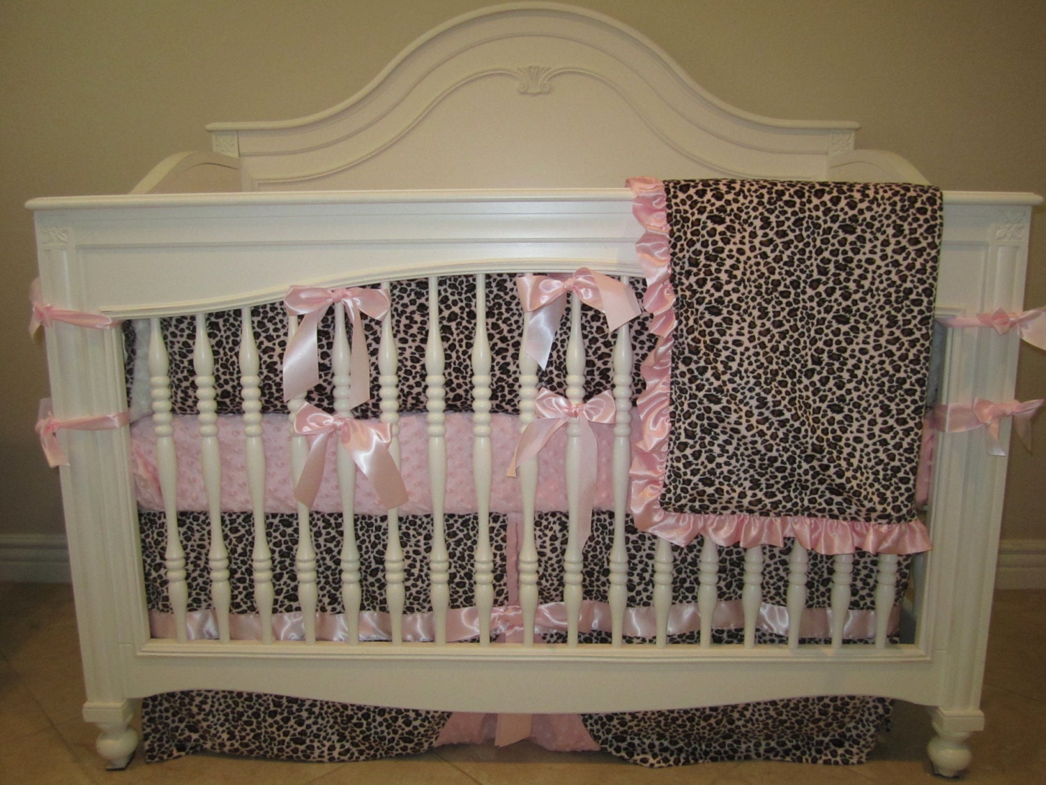 Pink Leopard Baby Bedding 4 Piece Set