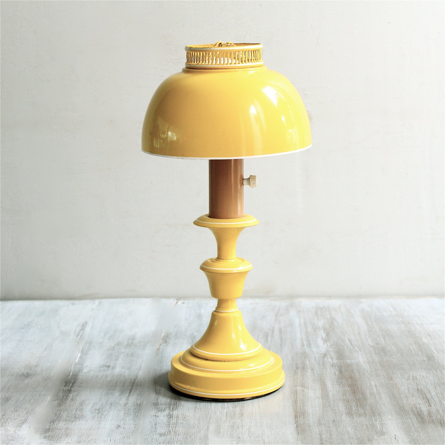 Vintage Metal Yellow Lamp