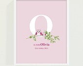 Custom Child's Keepsake Initial Print - Girls Name 'O for Olivia' Il_170x135