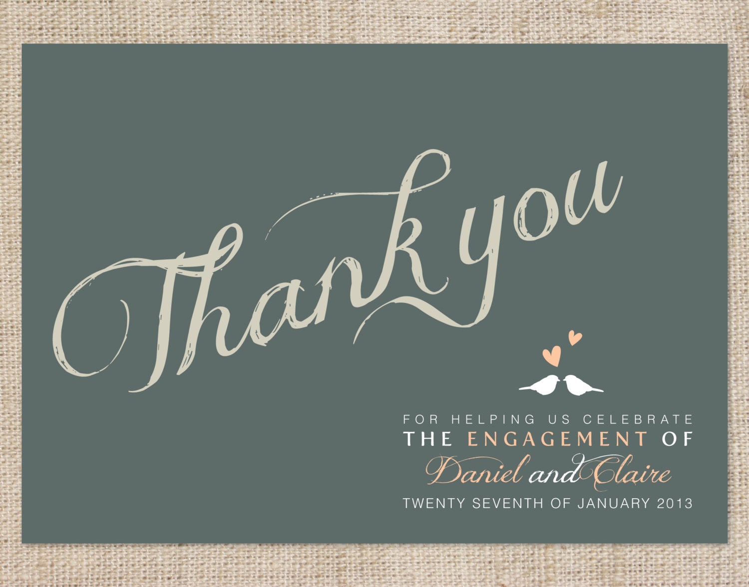 Printable DIY Engagement Thank you Card Custom - We're Engaged Il_170x135
