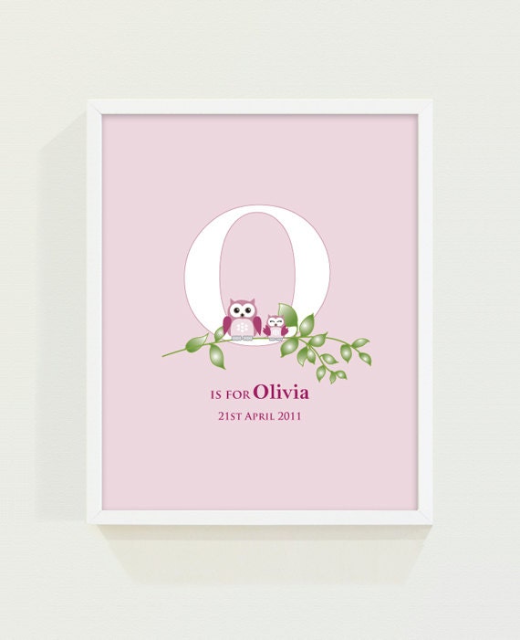 Custom Child's Keepsake Initial Print - Girls Name 'O for Olivia' Il_570xn