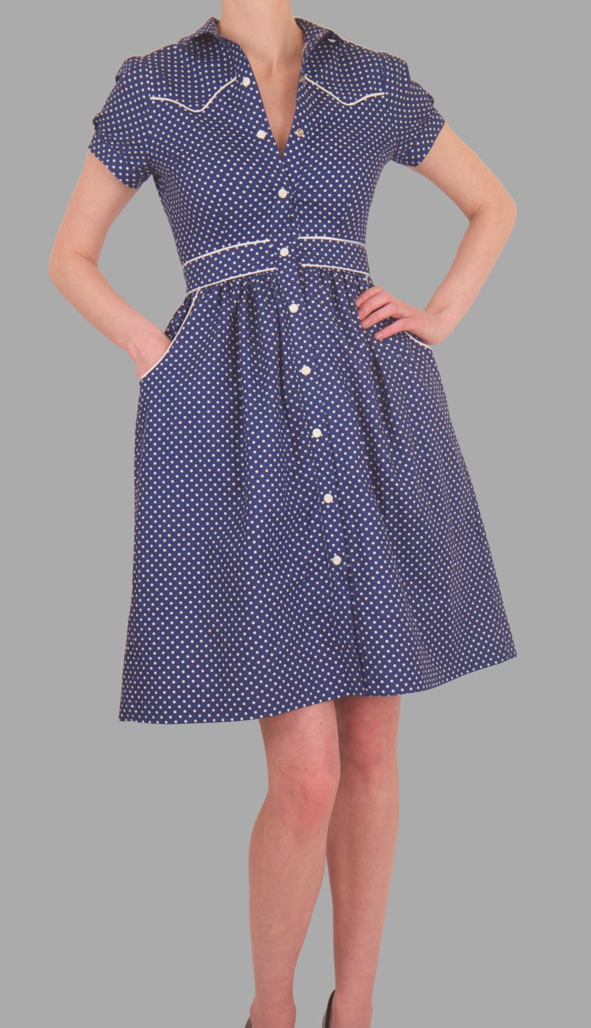 READY TO SHIP Rockabilly gal vintage style polka dot dress