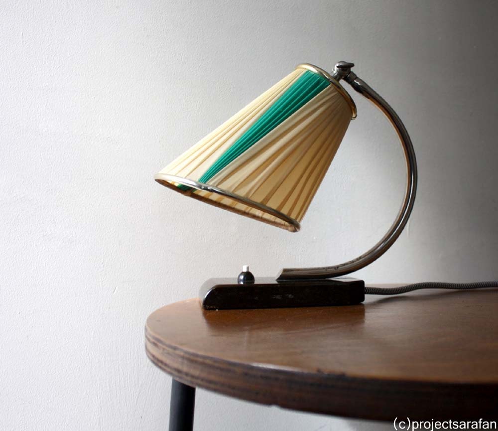 Art Deco /Bauhaus Table Lamp. Ca. 1930s. Marble Base, Chrome, Cream and Jade Green Details. Rare. Vintage Lighting by ProjectSarafan - ProjectSarafan Art Deco /Bauhaus Table Lamp. Ca. 1930s. Marble Base, Chrome, Cream and Jade Green Details. Rare. Vintage Lighting by ProjectSarafan - ProjectSarafan