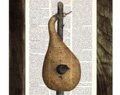 Cute Bird nest 4 print on Book page - Mixed media  art dictionary page printed
