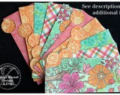 LAMINATED Cash Envelope System in Flowers and Plaid (10 envelopes)
