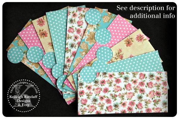 LAMINATED Cash Envelope System in Grandma's Attic Floral (10 envelopes)