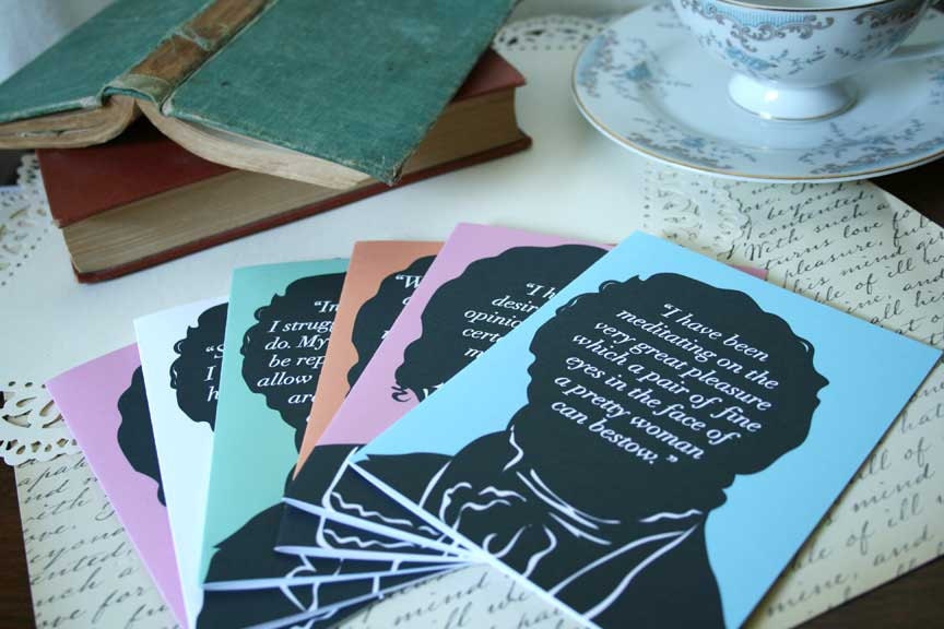 Mothers Day Pride and Prejudice Mr. Darcy and Elizabeth Bennet Note Cards - Set of 6