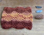 Lace cowl Scarf chocolate banana- Crochet Neck warmer - brown and gold yellow colors - mother day gift - Coupon "SPECIAL" - 15% OFF