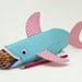 Shark Bag by MinneBites / Beach Bubbles Shark Bite - Pencil Pouch Case - Blue and Pink Fish Bag - Cute Girls Gift - Animal Bag