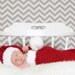 Hand-Crocheted Newborn Baby Girl/Boy Unisex Christmas Santa Hat and Cocoon Set for Christmas/Holidays
