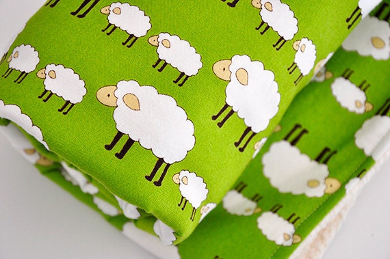 Baby Blanket, Sheep Parade and Organic Cotton Sherpa