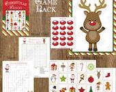 INSTANT DOWNLOAD Sale 50% off Christmas Game Pack Party PRINTABLE Bingo pin the nose on rudulph maze word find memory Il_170x135