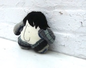 Black And White Nursery Decor Stuffed Boy Rag Doll "Hey, Judson" Handmade by GoHeyJudy