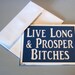 Live long and Prosper - Blue Card with White lettering - Star Trek inspired - blank inside
