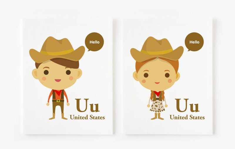 Any Country Boy / Girl with Tradtional Costumes 8 x 10 Art print