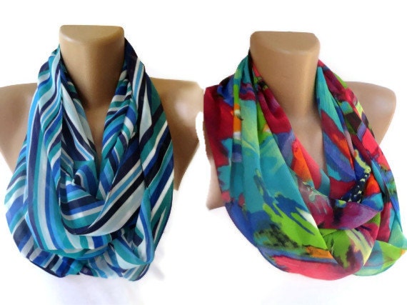 2 eternity infinity loop scarf , women fashion accessories spring summer trendy two scarves Trending