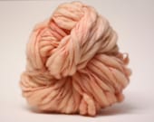 Thick and Thin Merino Handspun  Yarn Slub tts Hand dyed Super Bulky Warm Peach 02 Half-pounder
