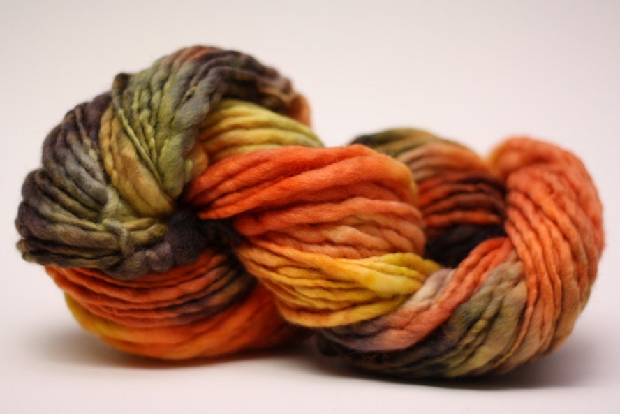 Thick and Thin Merino Yarn Slub Hand Dyed TTS 44tts12010 Scarecrow