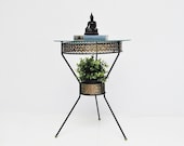 Atomic Glass Top Side Table