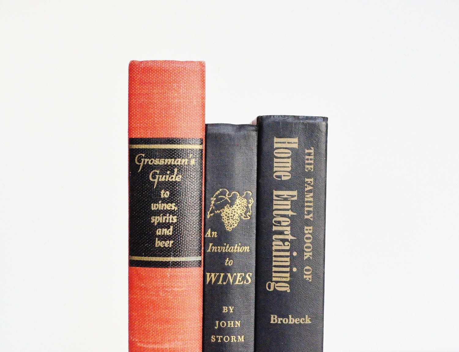 Mid-Century Entertaining Books - Red and Black - Wine and Beer