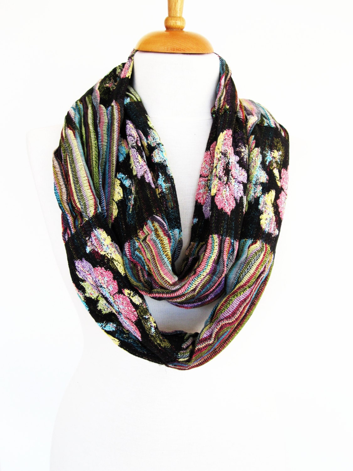 Elegant Black / Colorful Scarf, Long Scarf, Neck Wrap, Gift