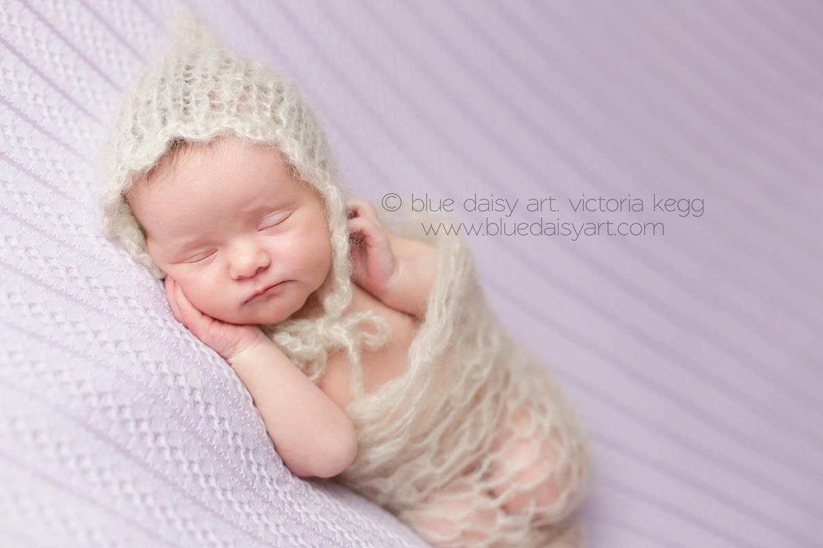 Newborn Prop Mohair Set - Mohair Bonnet and Wrap Set - Baby Sets - Wrap and Hat Set - 14 colors available- choose any color