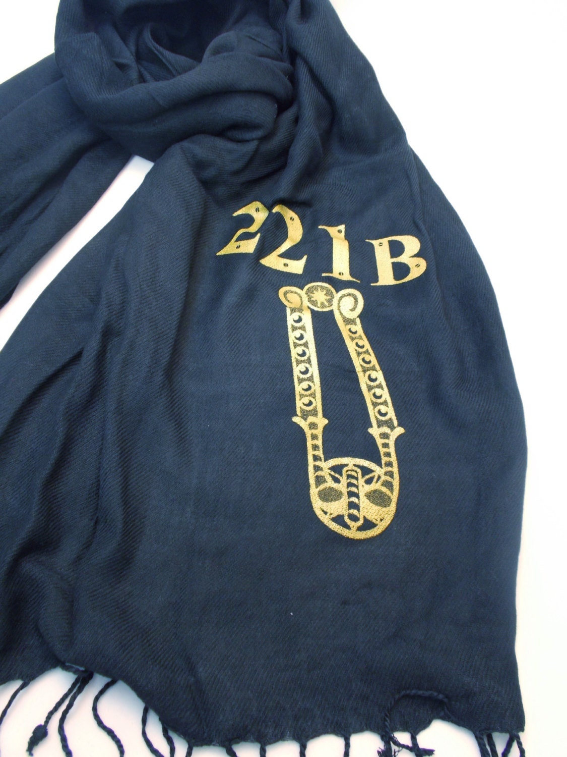 221B Baker Street Black Pashmina Scarf