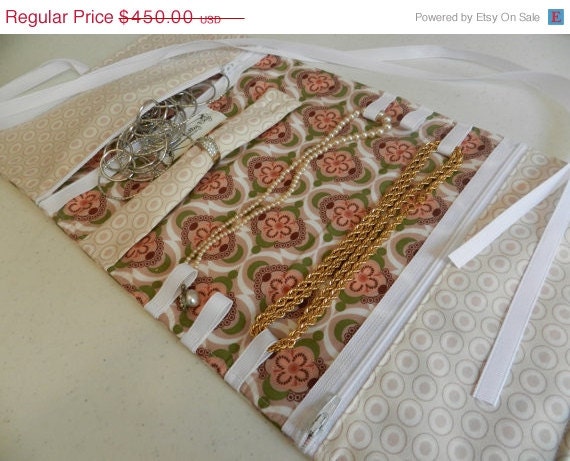 25% OFF Memorial Day Sale Set of 10 Extra LARGE Jewelry Travel Roll/Wallet/Case
