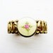 Vintage Sweetheart Bracelet Lamode Gold Filled Expansion Guilloche Enamel Locket 1940s Yellow Enamel Roses