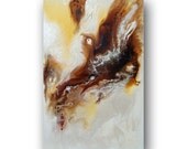 Pearl White & Iridescent Brown Painting on Canvas Large Original Abstract Painting Acrylic Painting Wall Art Pour Painting 36x24 Heather Day