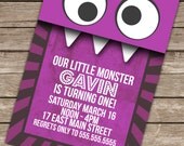 Little Monster Birthday Invitation (Printable Digital File) Il_170x135