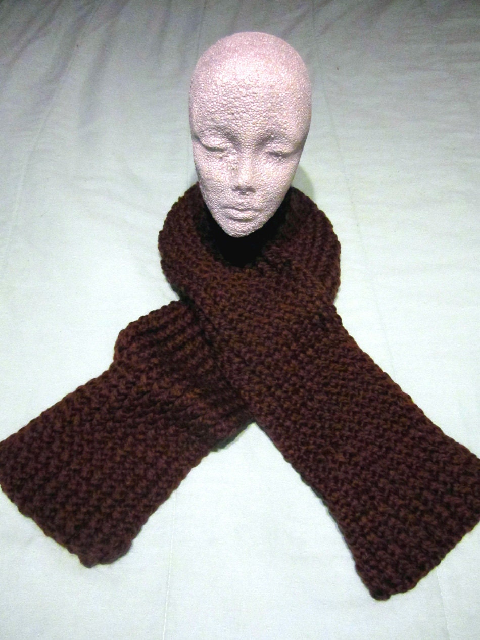 Rich, Thick & Luxurious Brown Knit Scarf