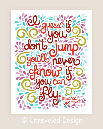 8x10-in MIranda Lambert Quote Illustration Print.